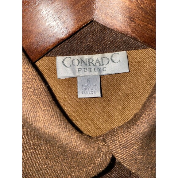 Conrad C Distressed Leather Look Brown Jacket sz 6 - Picture 3 of 5